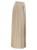 Fabiana Filippi Long Pleated Skirt In Wool, Silk And Cashmere