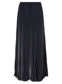 Fabiana Filippi Long Pleated Skirt In Technical Fabric With Grosgrain Details