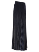 Fabiana Filippi Long Pleated Skirt In Technical Fabric With Grosgrain Details