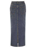 Gonna di denim long di Fabiana filippi con fessura posteriore