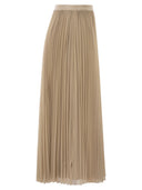 Fabiana Filippi Wide Pleated Tulle Skirt With Knitted Belt