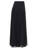 Fabiana Filippi Wide Pleated Tulle Skirt With Knitted Belt