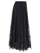 Fabiana Filippi Flared Lace Skirt With Foliage Embroidery