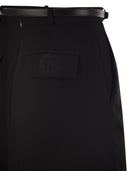 Elisabetta Franchi Crepe Miniskirt With Belt And Embroidery