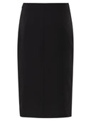 Elisabetta Franchi Double Stretch Crepe Skirt With Logo Details