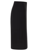 Elisabetta Franchi Double Stretch Crepe Skirt With Logo Details