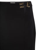 Elisabetta Franchi Double Stretch Crepe Skirt With Logo Details