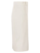 Elisabetta Franchi Lightweight Crêpe Skirt With Raw Cut Details