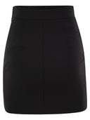 Elisabetta Franchi Stretch Crepe Miniskirt With Belt