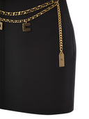 Elisabetta Franchi Stretch Crepe Miniskirt With Belt