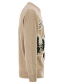 Mc2 Saint Barth Heron Crew Neck Sweater With Embroidery On The Front