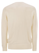 Mc2 Saint Barth Heron Crew Neck Sweater With Embroidery On The Front