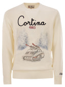 Mc2 Saint Barth Heron Crew Neck Sweater With Embroidery On The Front