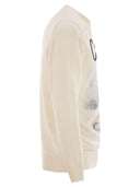Mc2 Saint Barth Heron Crew Neck Sweater With Embroidery On The Front