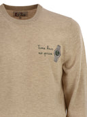Mc2 Saint Barth Heron Crew Neck Jumper With Embroidery On The Chest
