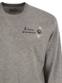 Mc2 Saint Barth Heron Crew Neck Jumper With Embroidery On The Chest