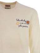 Mc2 Saint Barth Heron Crew Neck Jumper With Embroidery On The Chest