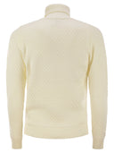 Rakki 'Honeycomb Stitch Turtleneck White