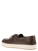 Hogan Leather Lace Up Loafers With Raised Rubber Sole