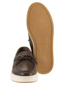 Hogan Leather Lace Up Loafers With Raised Rubber Sole