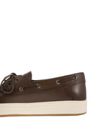 Hogan Leather Lace Up Loafers With Raised Rubber Sole