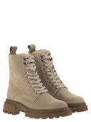 Hogan H674 Suede Lace Up Boot