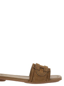 Hogan Suede Slide Sandals With Signature H Detail