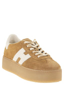 Hogan H698 Cool Leather And Suede Trainers With Thick Soles