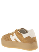 Hogan H698 Cool Leather And Suede Trainers With Thick Soles