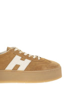Hogan H698 Cool Leather And Suede Trainers With Thick Soles