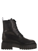 Hogan H700 Leather Combat Boots