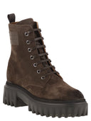 Hogan H700 Suede Combat Boots