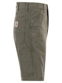 Carhartt Denim Bermuda Shorts With Logo On The Back