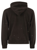 Carhartt Zip Up Hooded Sweatshirt With Paint Effect Print