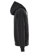 Carhartt Zip Up Hooded Sweatshirt With Paint Effect Print