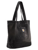 Carhartt Washed Denim Tote Bag With Paint Splatter Detail