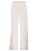 Mc2 Saint Barth Wide Leg Broderie Anglaise Cotton Trousers