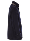 Herno Diagonal Wool And Faux Fur Coat