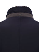 Herno Diagonal Wool And Faux Fur Coat