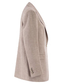 Tagliatore Single Breasted Herringbone Blazer In Cotton And Silk Blend