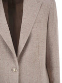 Tagliatore Single Breasted Herringbone Blazer In Cotton And Silk Blend