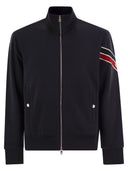 Moncler Sweatshirt med glidelås og tricolor hem