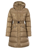 Moncler Bellevue Long Down Jacket z kapturem