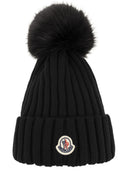 Moncler Wool Cap With Pom Pom
