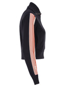 Autry Viscose Sweatshirt With Zip And Side Stripes