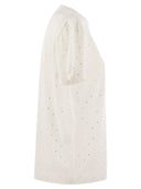 Fabiana Filippi Jersey T -Shirt mit überall Stickerei