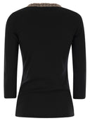 Fabiana Filippi 3/4 Sleeve T Shirt With Neck Detailing
