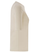 Fabiana Filippi Stretch Cotton T Shirt With Elegant Pocket
