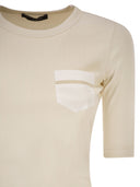Fabiana Filippi Stretch Cotton T Shirt With Elegant Pocket