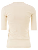 Fabiana Filippi Stretch Cotton Jersey Top With Round Neckline